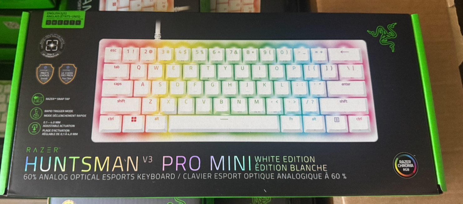 New Razer Huntsman V3 Pro Mini Esports Gaming Keyboard White *FACTORY SEALED*
