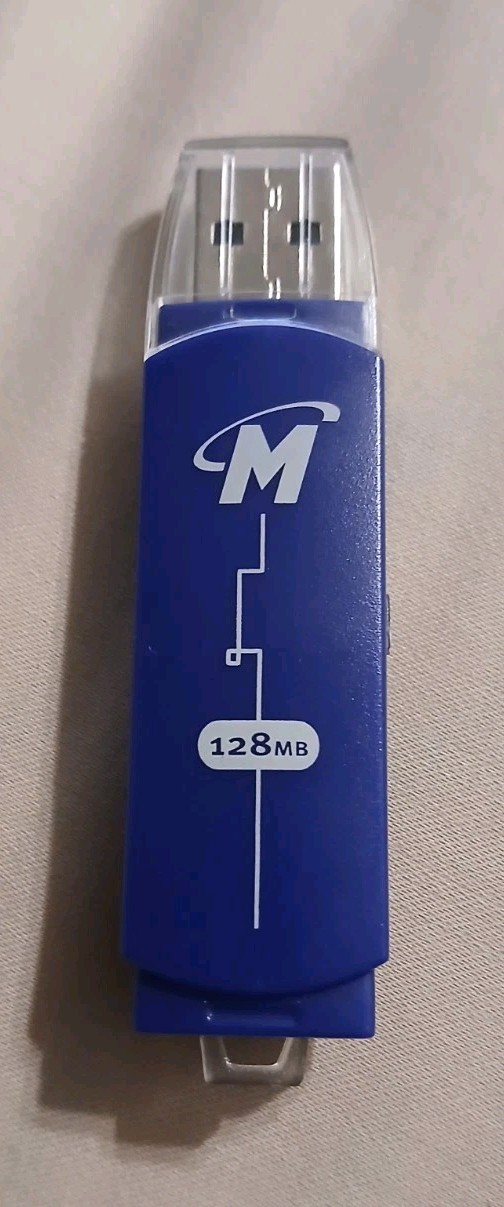 Memorex USB Flash Drive 128MB Blue/Purple 2007 Vintage Used 