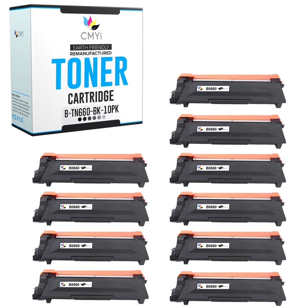 CMYi 10-Pack Compatible TN660 Toner Cartridges fits Brother MFC-L2700DN L2703DW