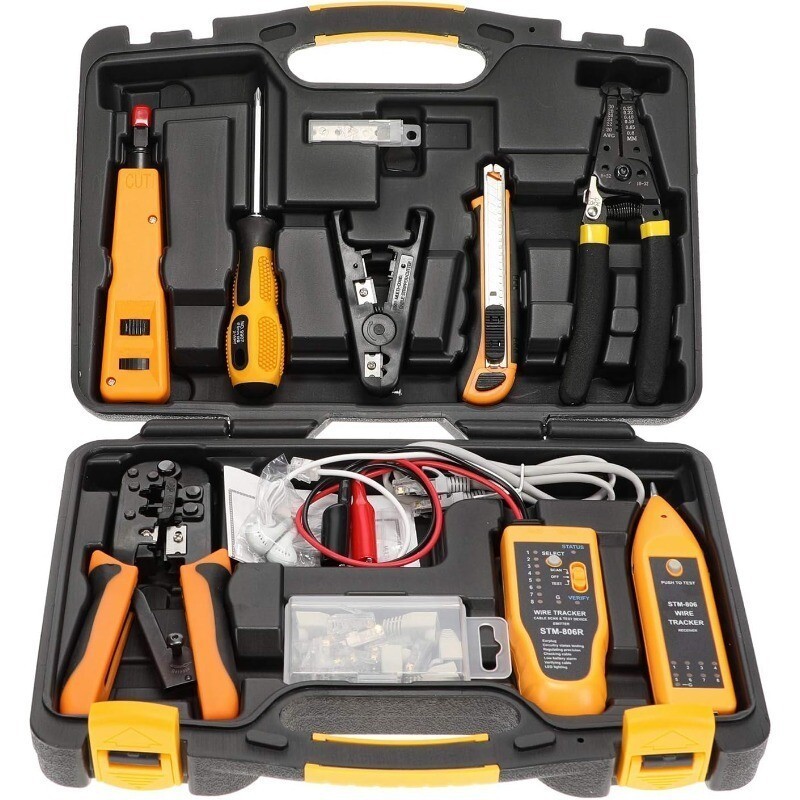 Professional Network Tool Kit 15 In 1 RJ45 Crimper Tool Cat 5 Cat6 Cable Tester