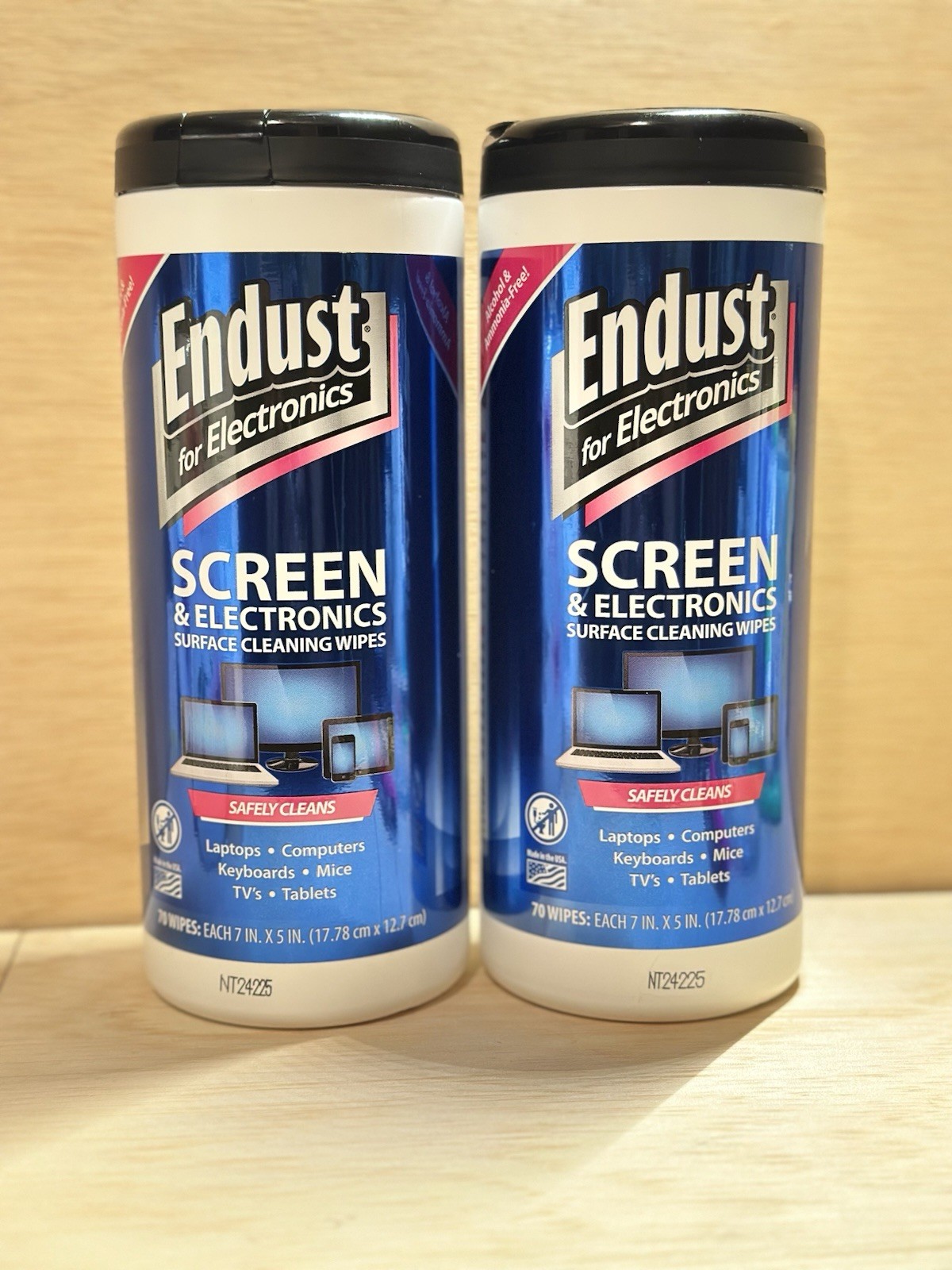 Lot 2-Endust For Electronics; Screen & Surface Cleaning Wipes, 70 Wipes Ea