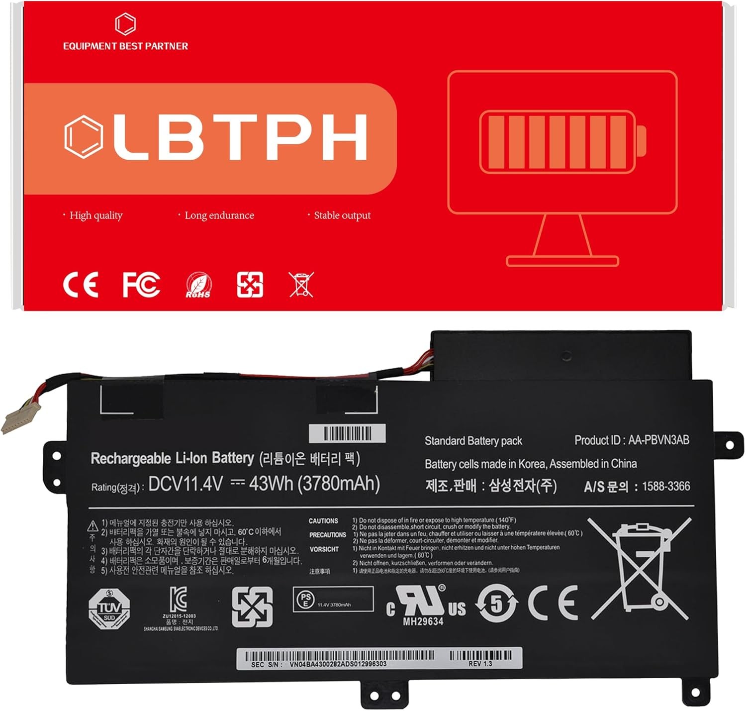 AA PBVN3AB Laptop Battery for Samsung NP370R4E NP370R5E NP450R4V NP450R5V