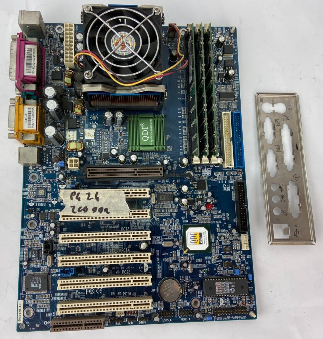 QDI Legend Superb 4E P4 2.4GHz Socket 478 2gb DDR Ram Cooler Fan Motherboard