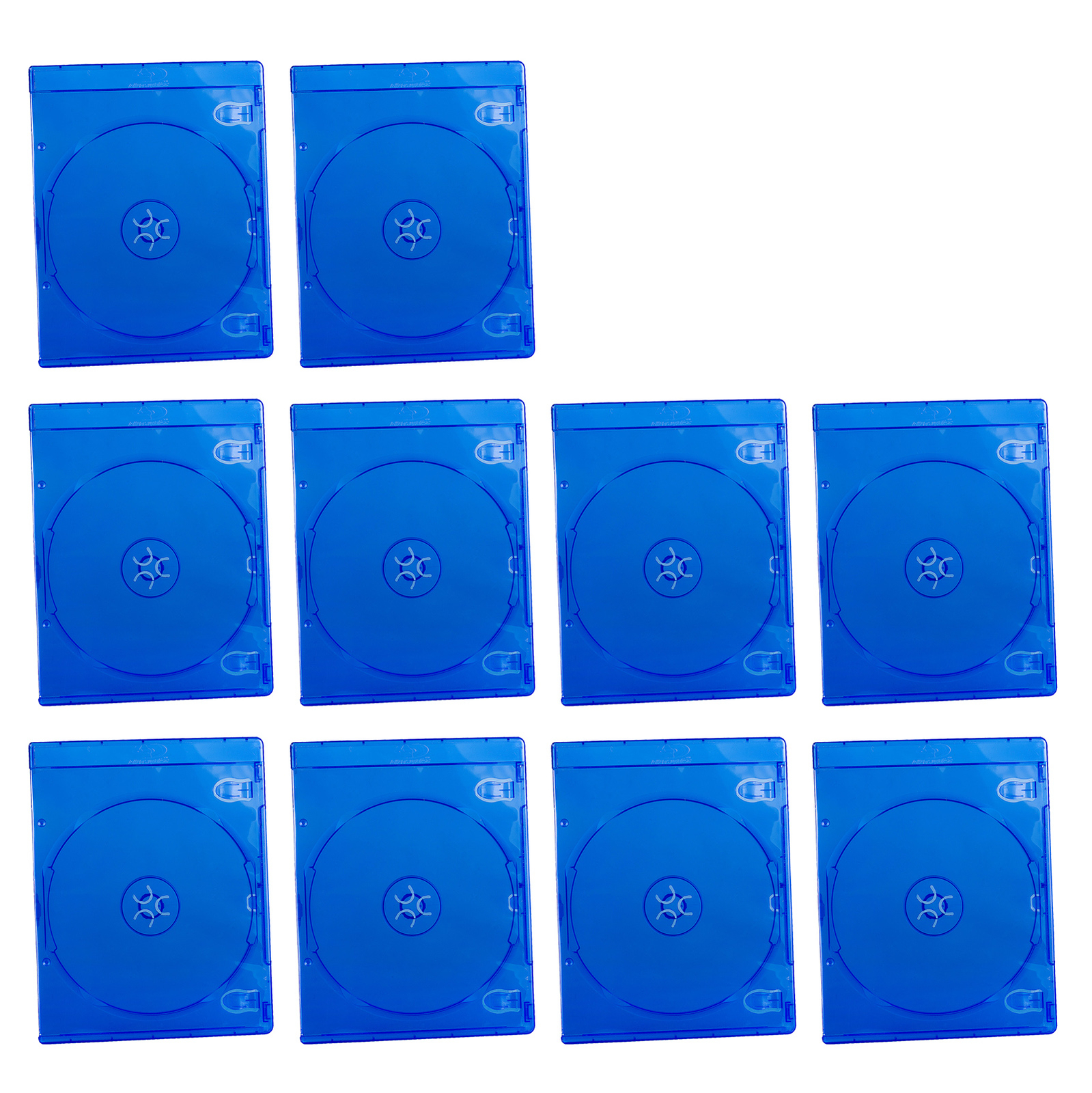 10 Pack 7mm Slim Plastic Case BD DVD CD One Disc Storage Holder Clear Cover Blue
