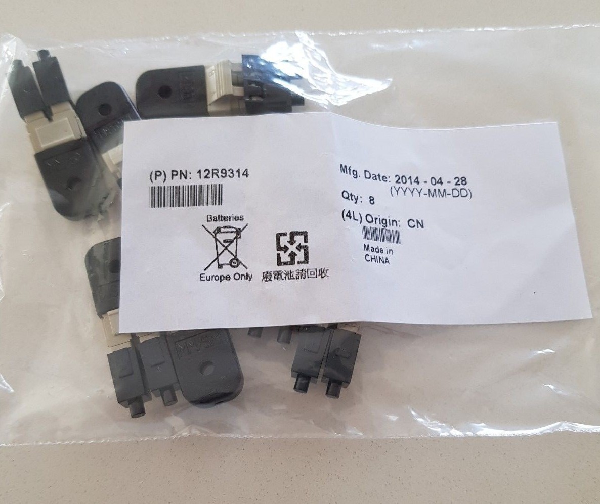 Set of 8 IBM LC Loopback 12R9314 LC Fiber Optic Duplex Wrap Plug 12R9314 MM/SM