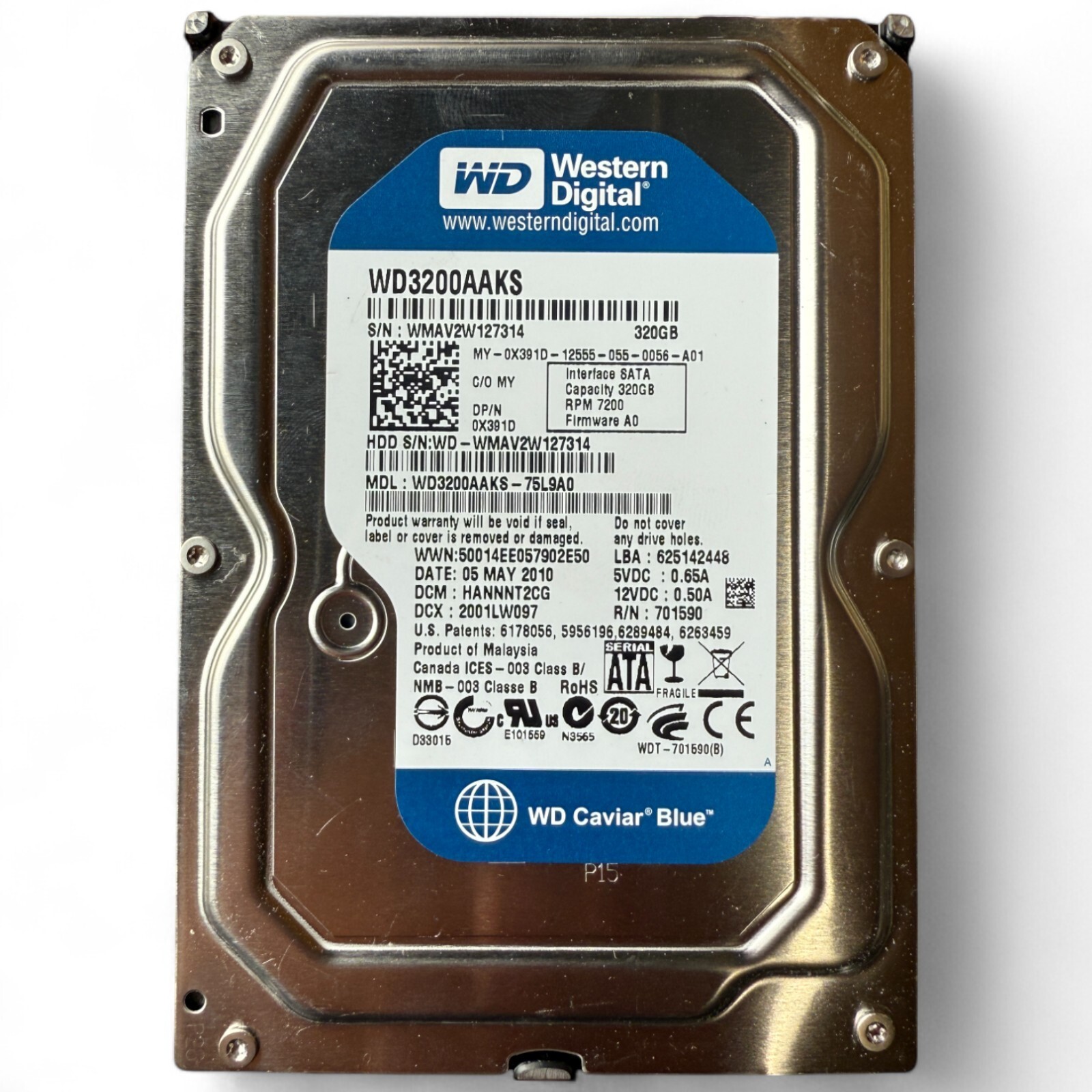 Dell WD3200AAKS 320GB 7.2K SATA 3.5" Hard Drive X391D