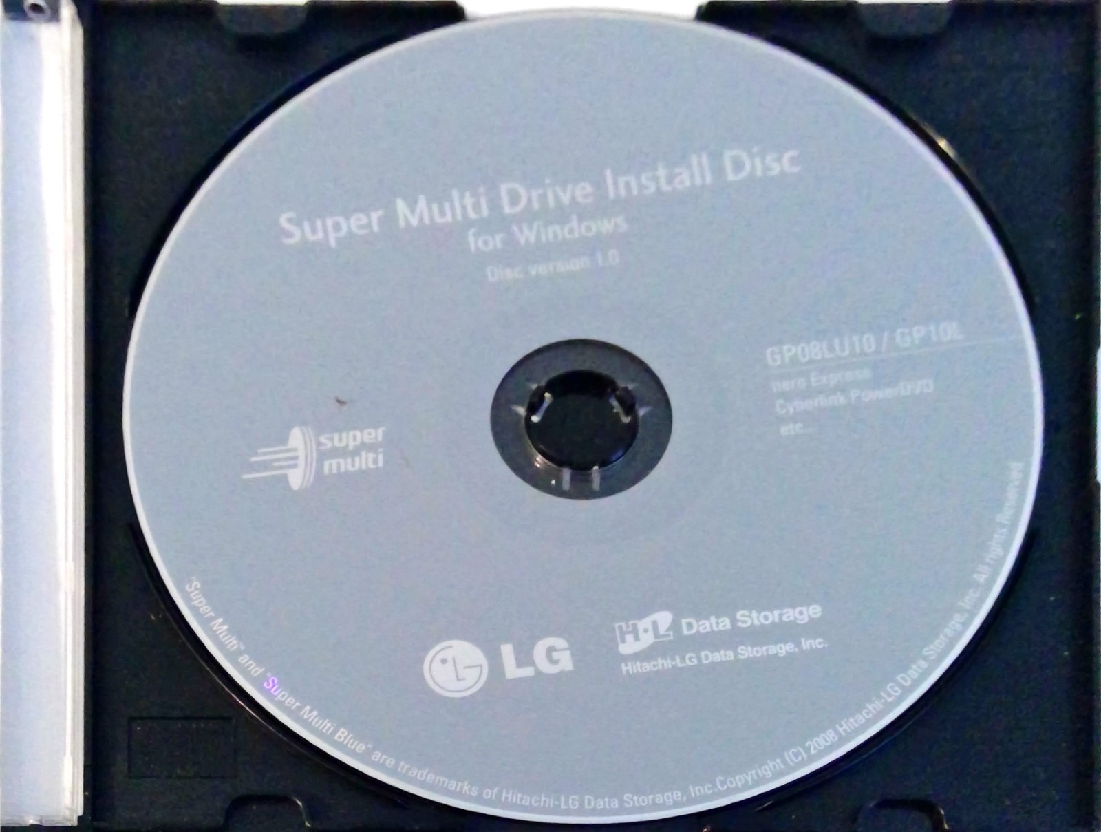 LG Super Multi Drive -cd -Windows - 2008, Nero Express & CiberLink Dvd Power etc