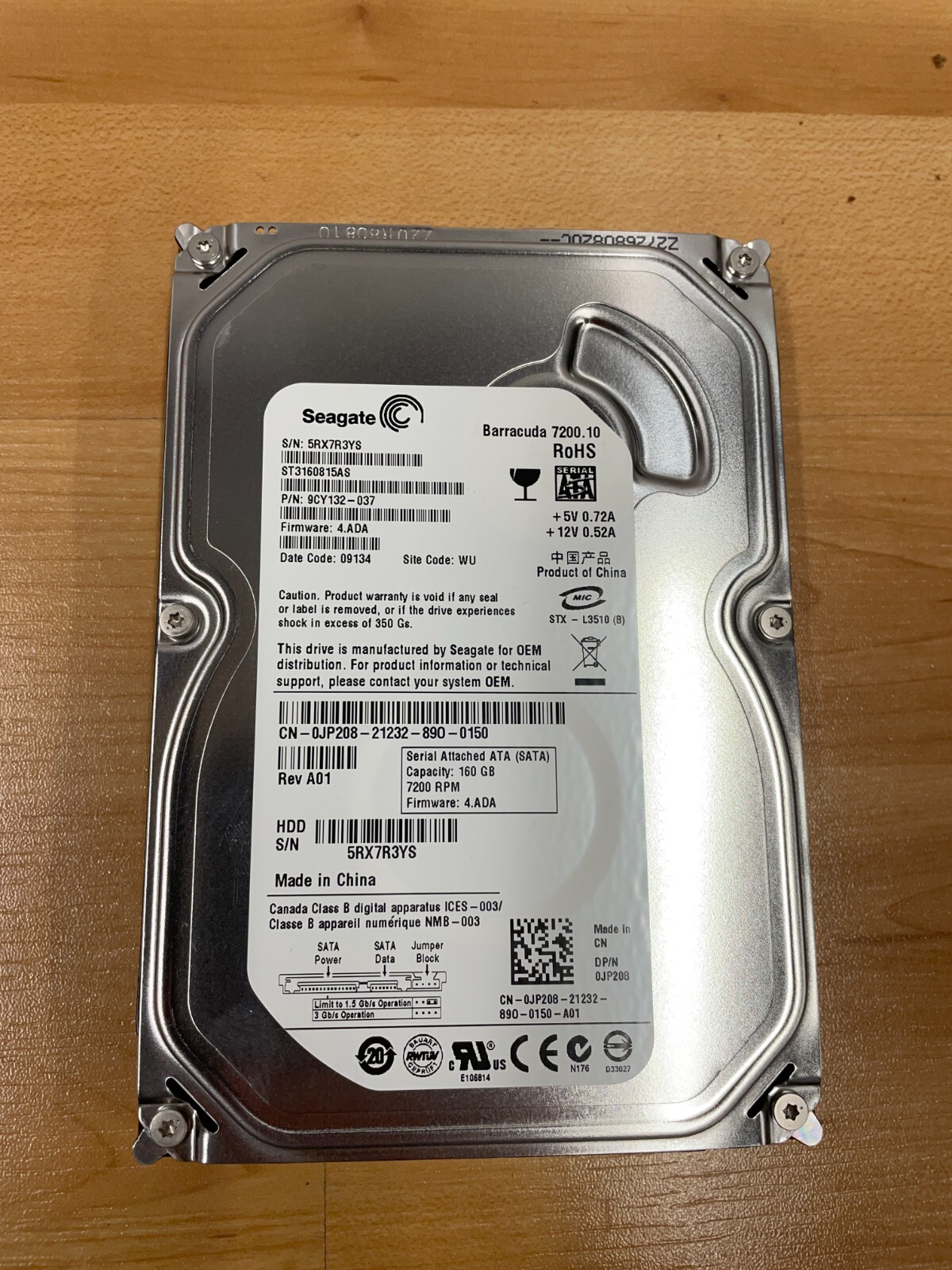 Seagate ST3160812AS 160GB  3.5" HD Hard Drive