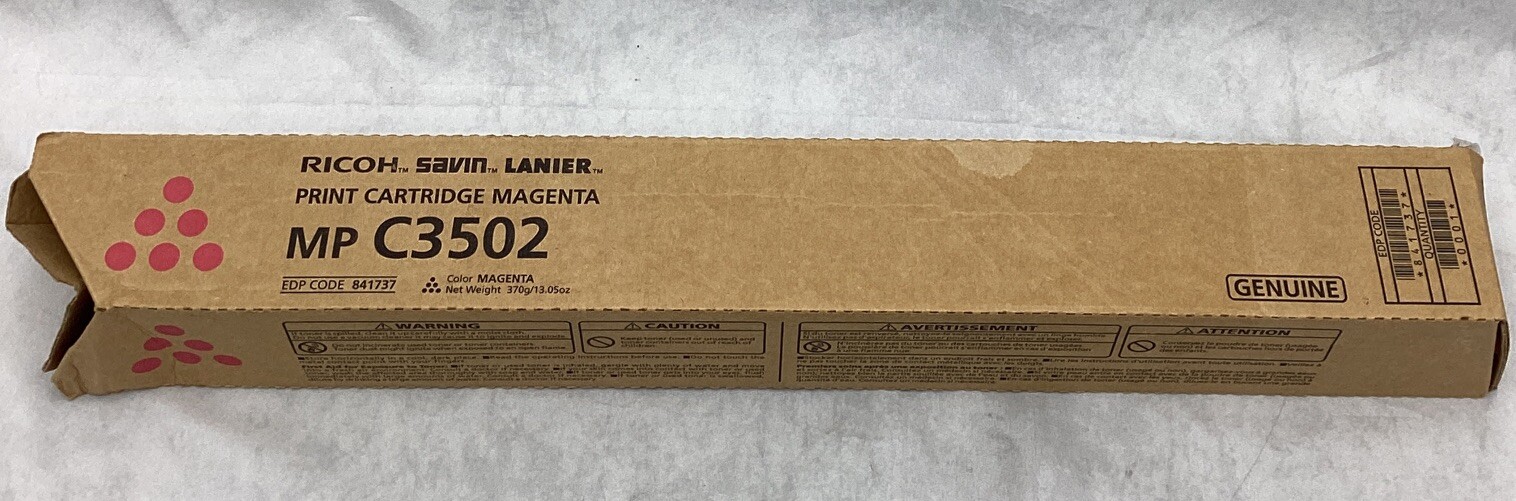 GENUINE RICOH SAVIN LANIER Magenta Print Cartridge MP C3502 EDP 841737 ~New