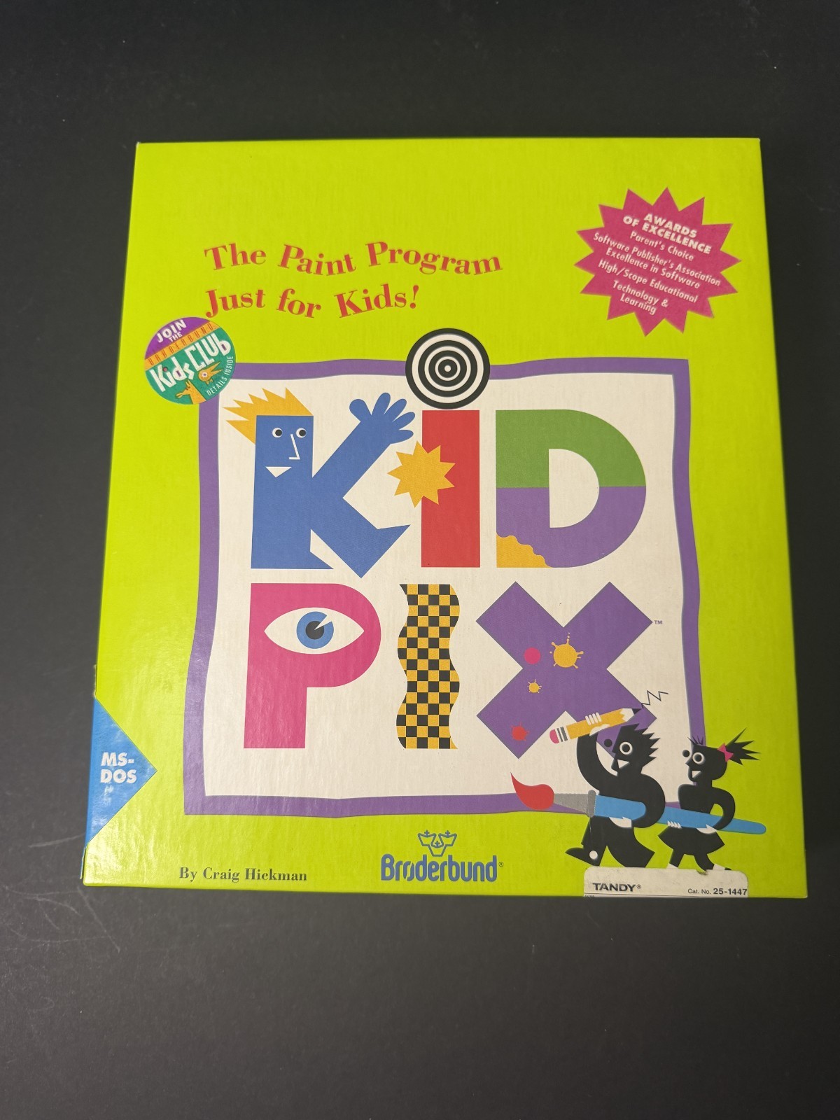 Vintage KID PIX Video Game OPEN BOX Broderbund Big Box 3.5 Floppy PC