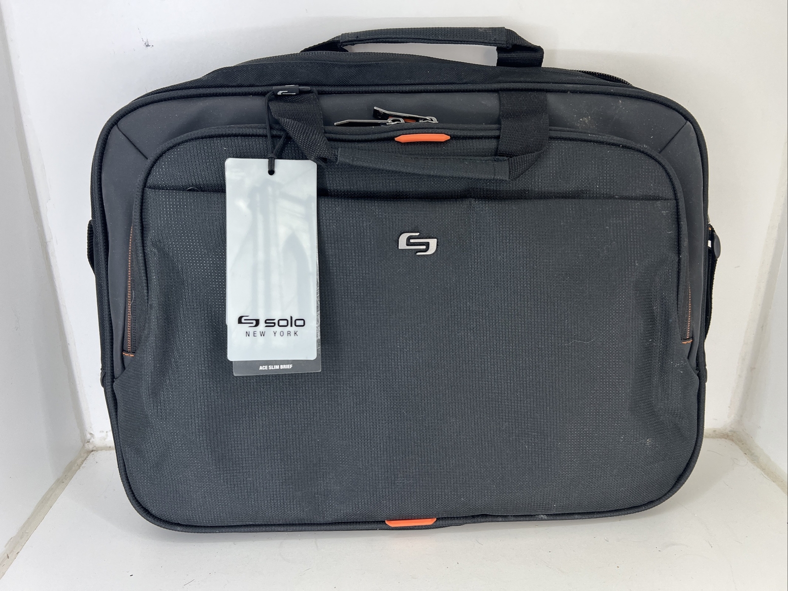 NWT Solo New York Ace Slim Brief Laptop Bag 15.6" Black