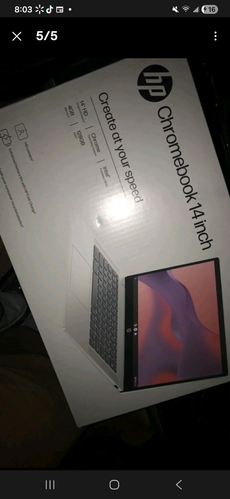 HP Chromebook 14" Laptop – Intel N200, 4GB RAM, 128GB SSD, HD Display – New