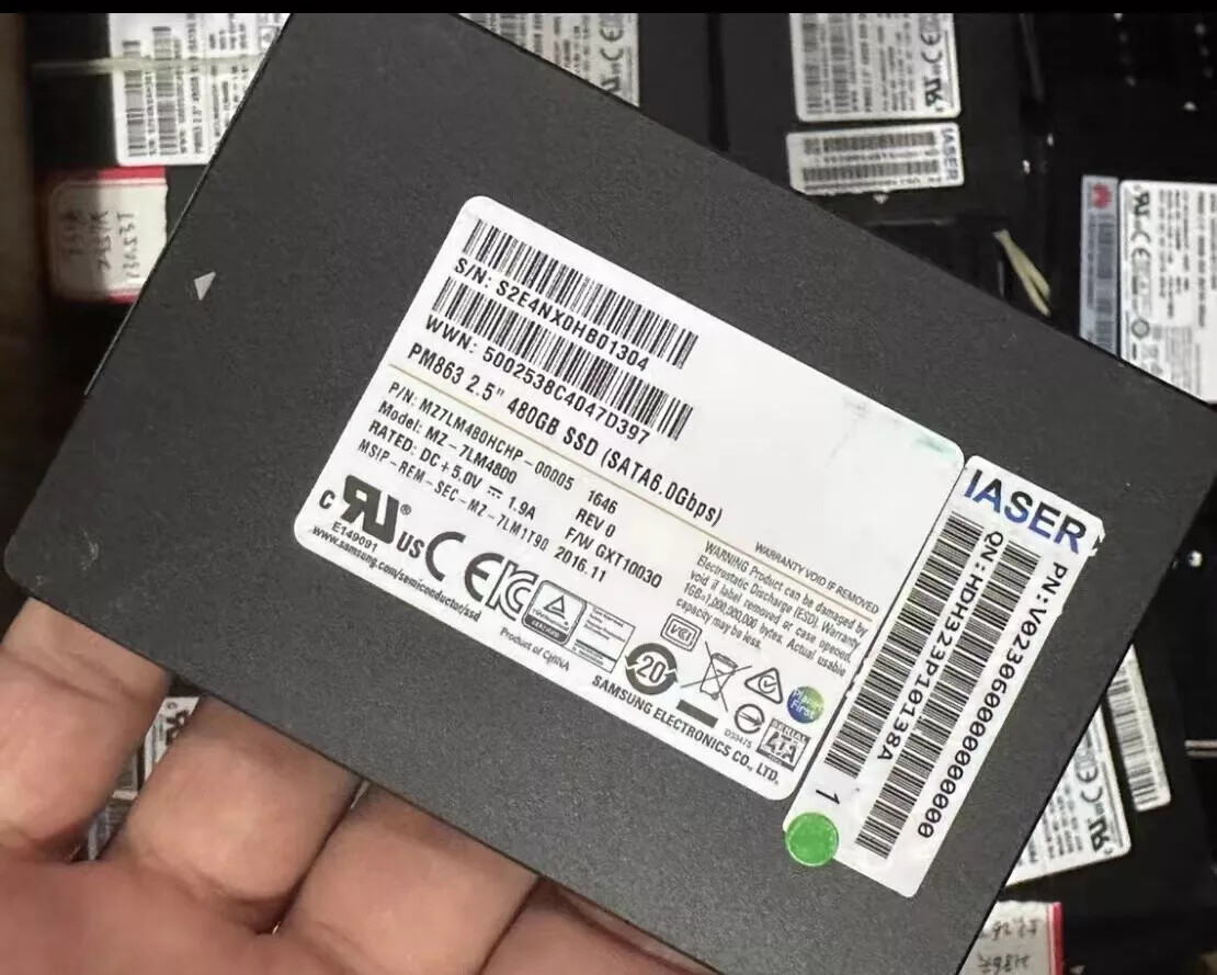 480GB SSD SAMSUNG PM863 SATA 6.0Gbps 2.5" MZ-7LM4800 MZ7LM480HCHP-00005 GXT1003Q