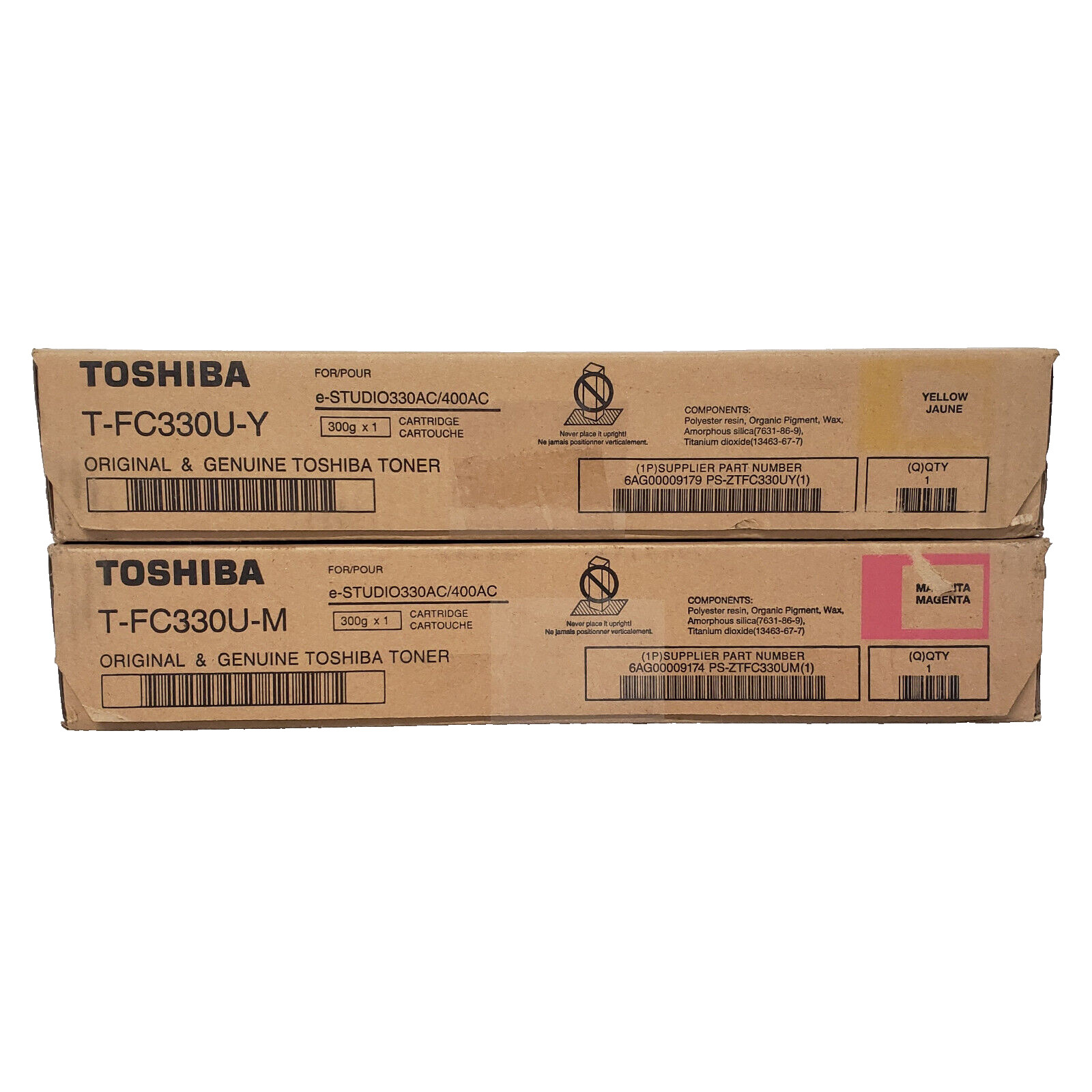 Toshiba T-FC330U-Y T-FC330U-M Yellow + Magenta 2-Toner Set e-Studio 330AC 400AC