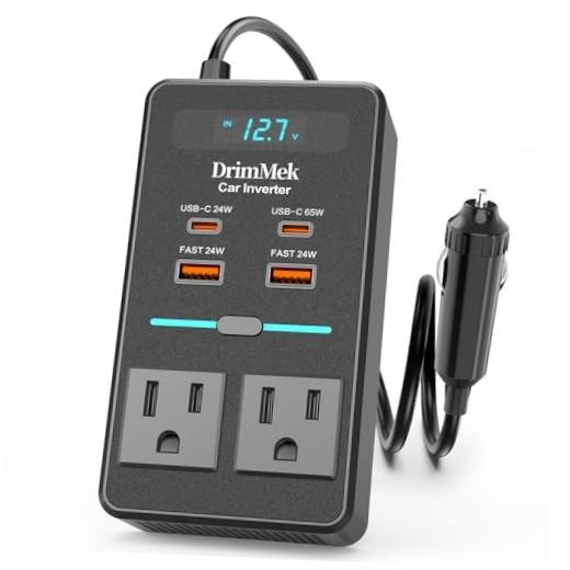 300W Car Power Inverter 12V to 110V Car Outlet Adapter black