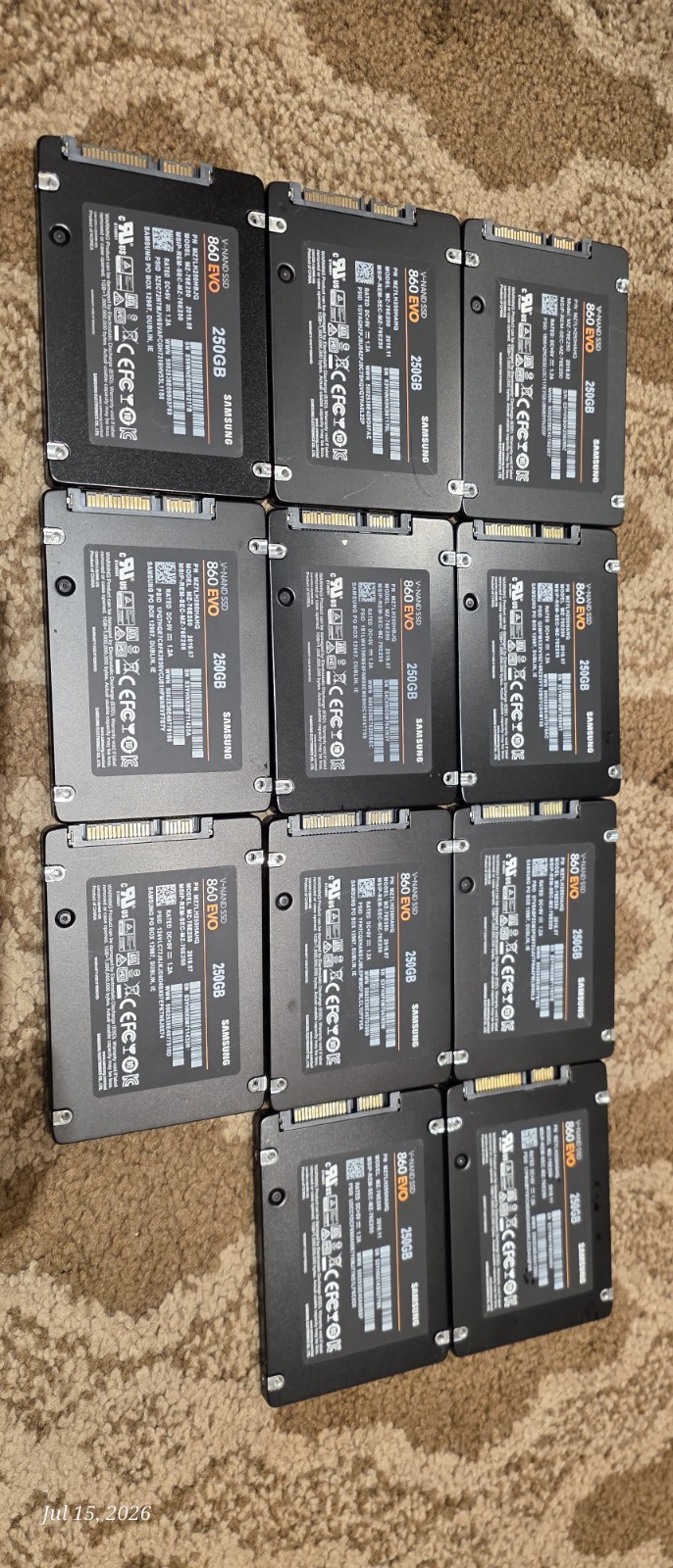 Tested GOOD Samsung 860 Evo 250GB Internal 2.5 inch Serial ATA SATA SSD 6GB/s