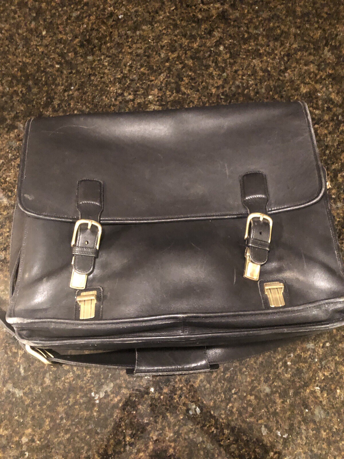 Genuine Coach Leather Black Leather Briefcase