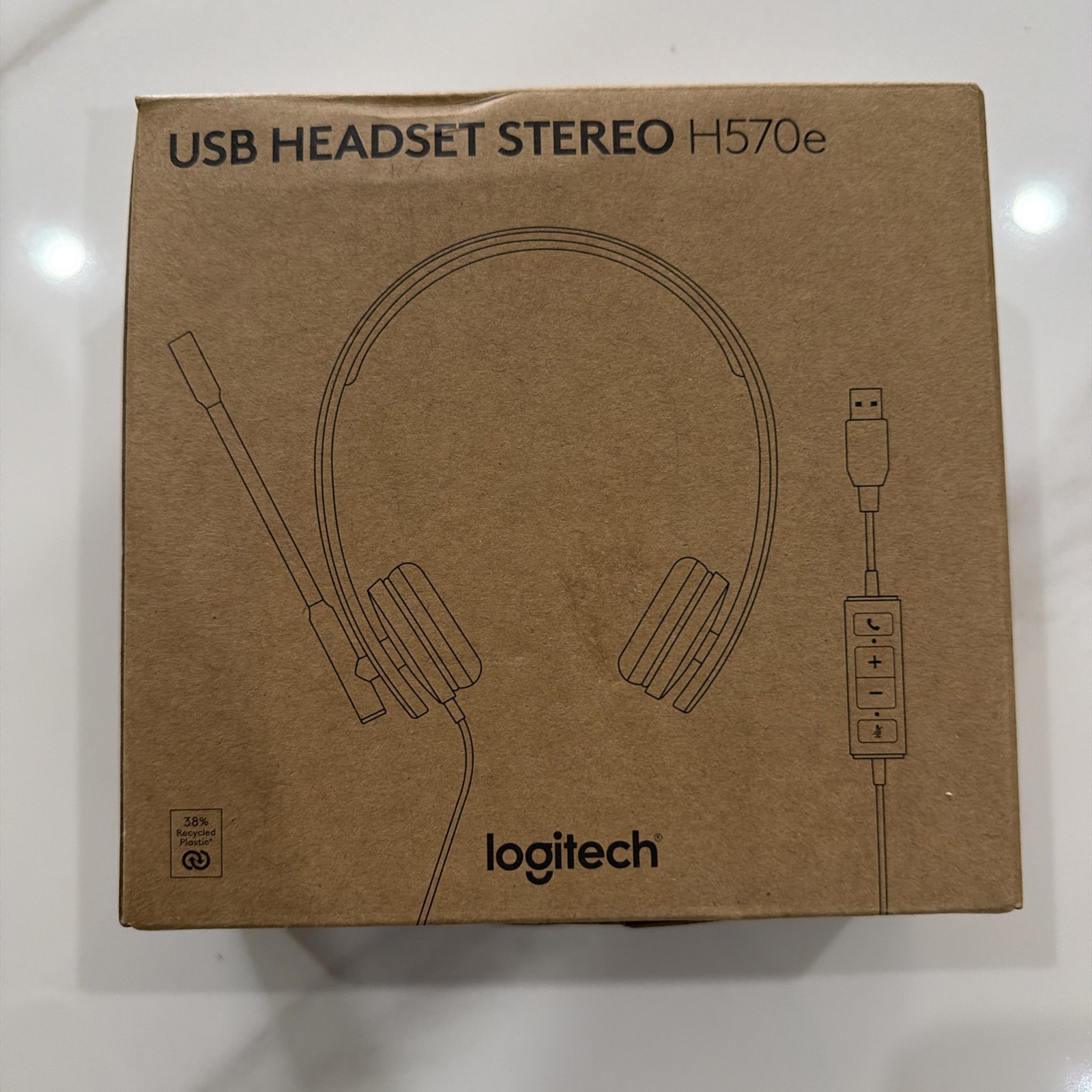 NEW Logitech H570e USB Headset Microphone for PC Mac Black Noise-Canceling Mics