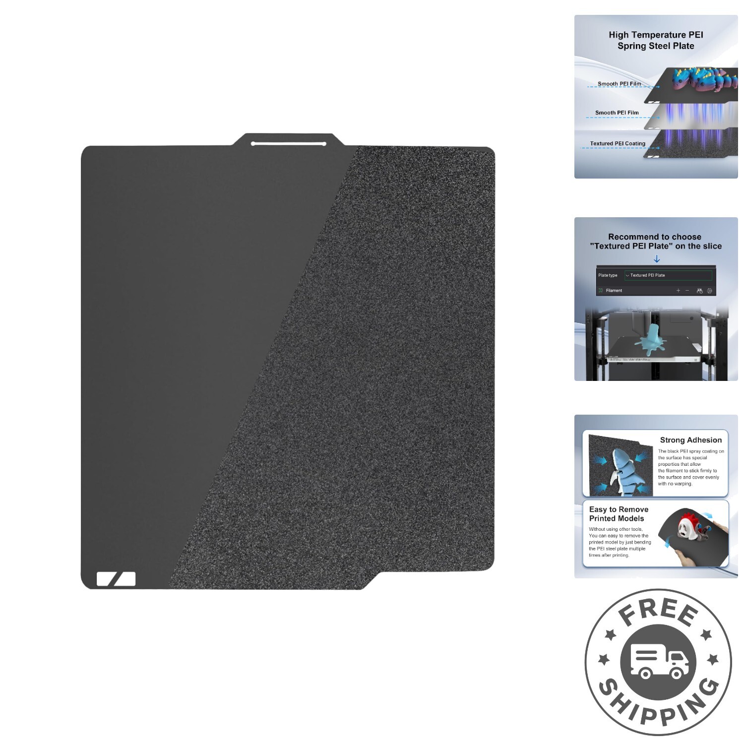 Textured PEI Build Plate for Bambu Lab X1 Series - Precision & Flexibility 257mm