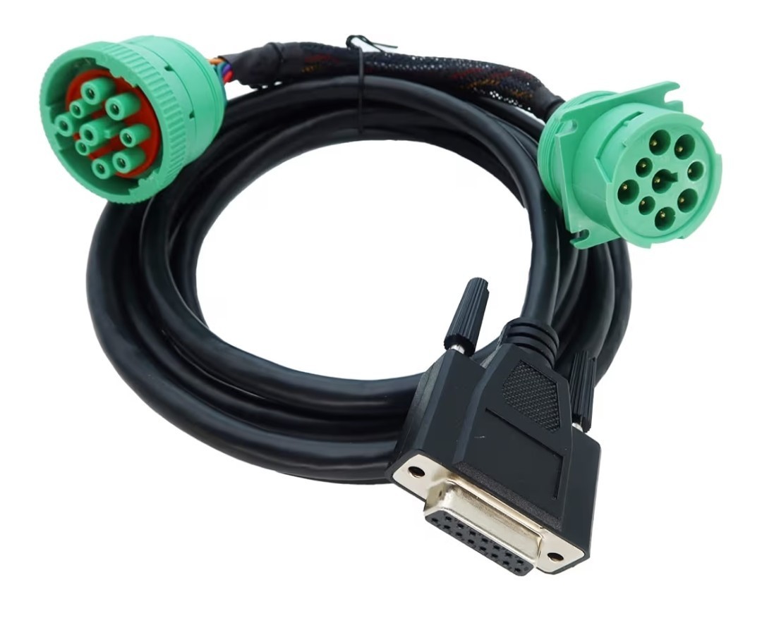  DB15 to Green Type 2 J1939 Male and Female Splitter Y Cable for Truck 