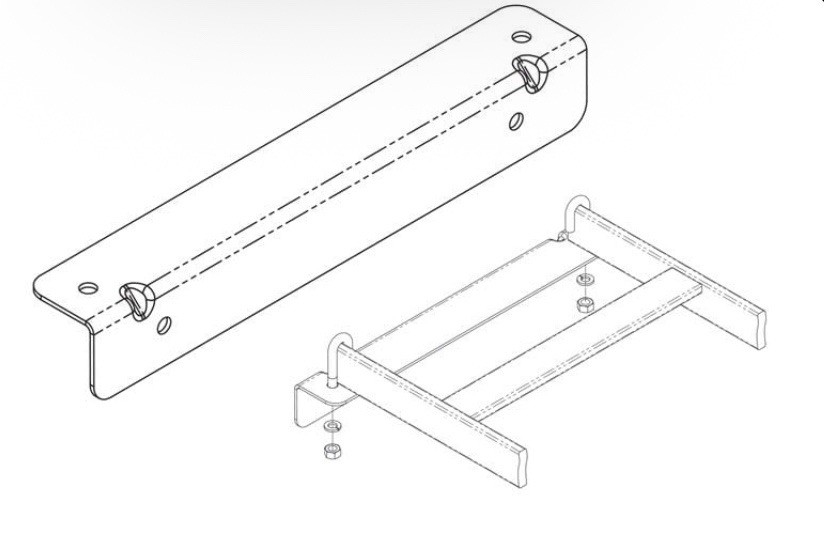 CPI 11421-712 Wall Angle Support Kit; 14"W x 2"H x 2"D; Black