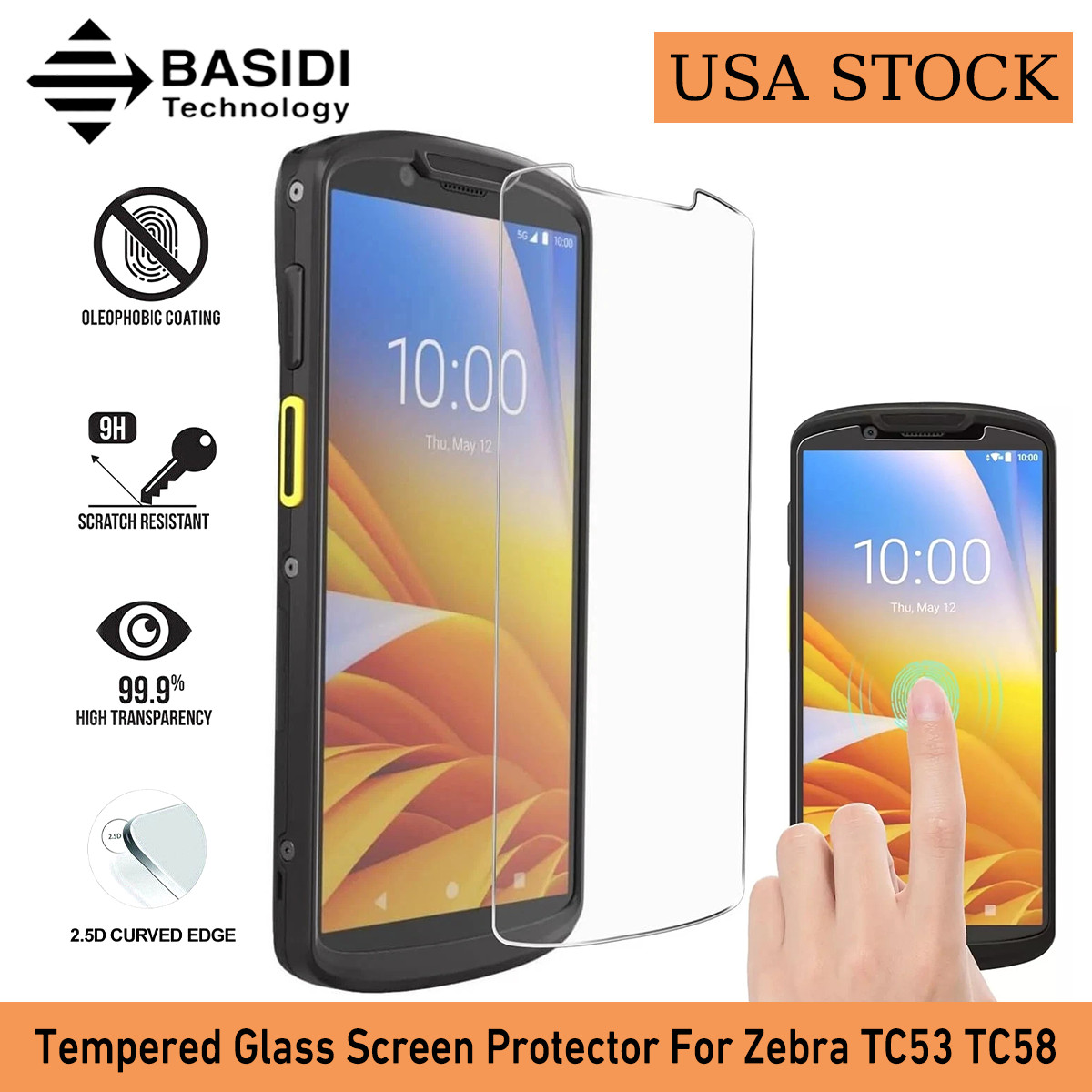 🔥New 9PCS Tempered Glass Screen Protector for Zebra Symbol TC53 TC58 US STOCK🔥