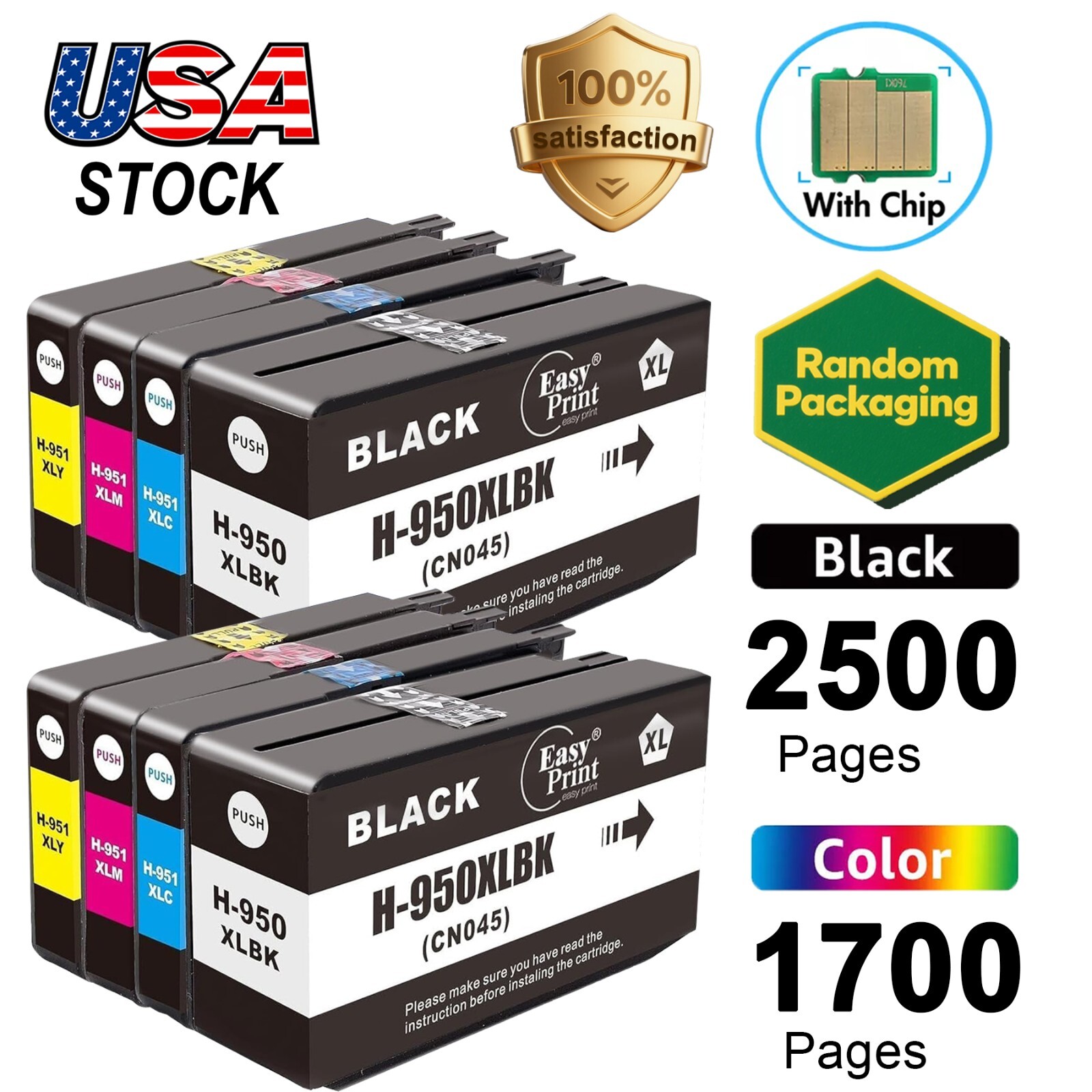 8PK 950XL 951XL Ink Cartridge For HP OfficeJetPro 8600 8610 8620 8100