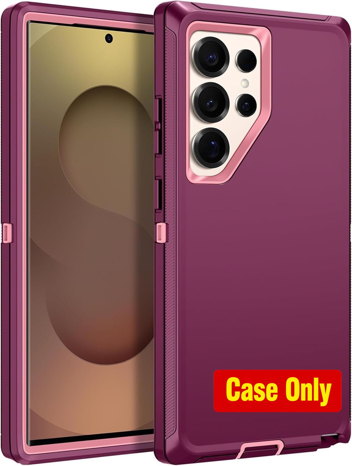 Case for Samsung Galaxy S25 Ultra, 3-Layer Heavy Duty Bumper Cover, Shockproof