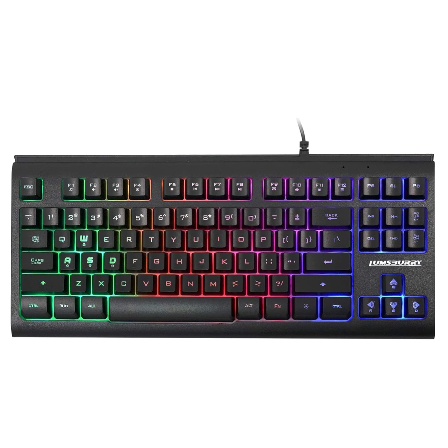 Compact 87-Key Gaming Keyboard with Colorful RGB Backlight for PCs & Laptops