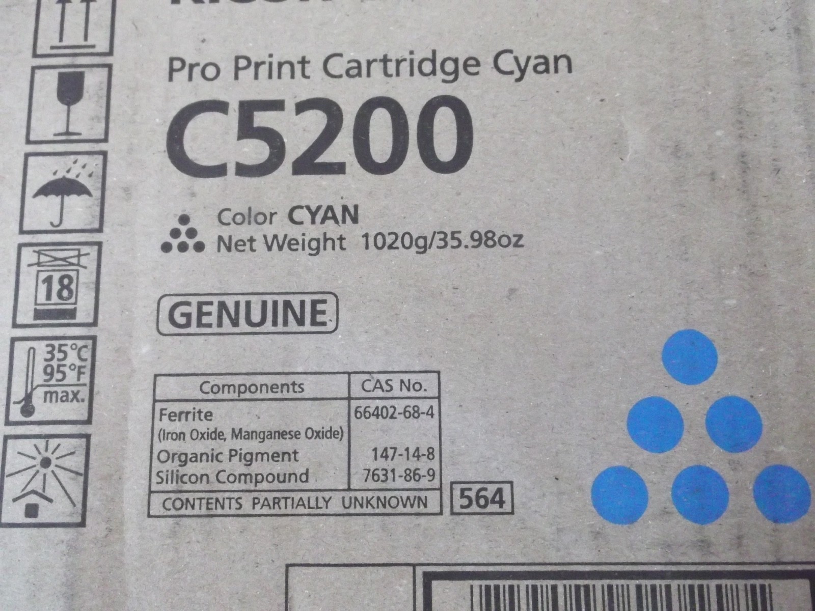 LOT OF 2 Genuine Ricoh Toner  Pro C5200 Cyan 828433