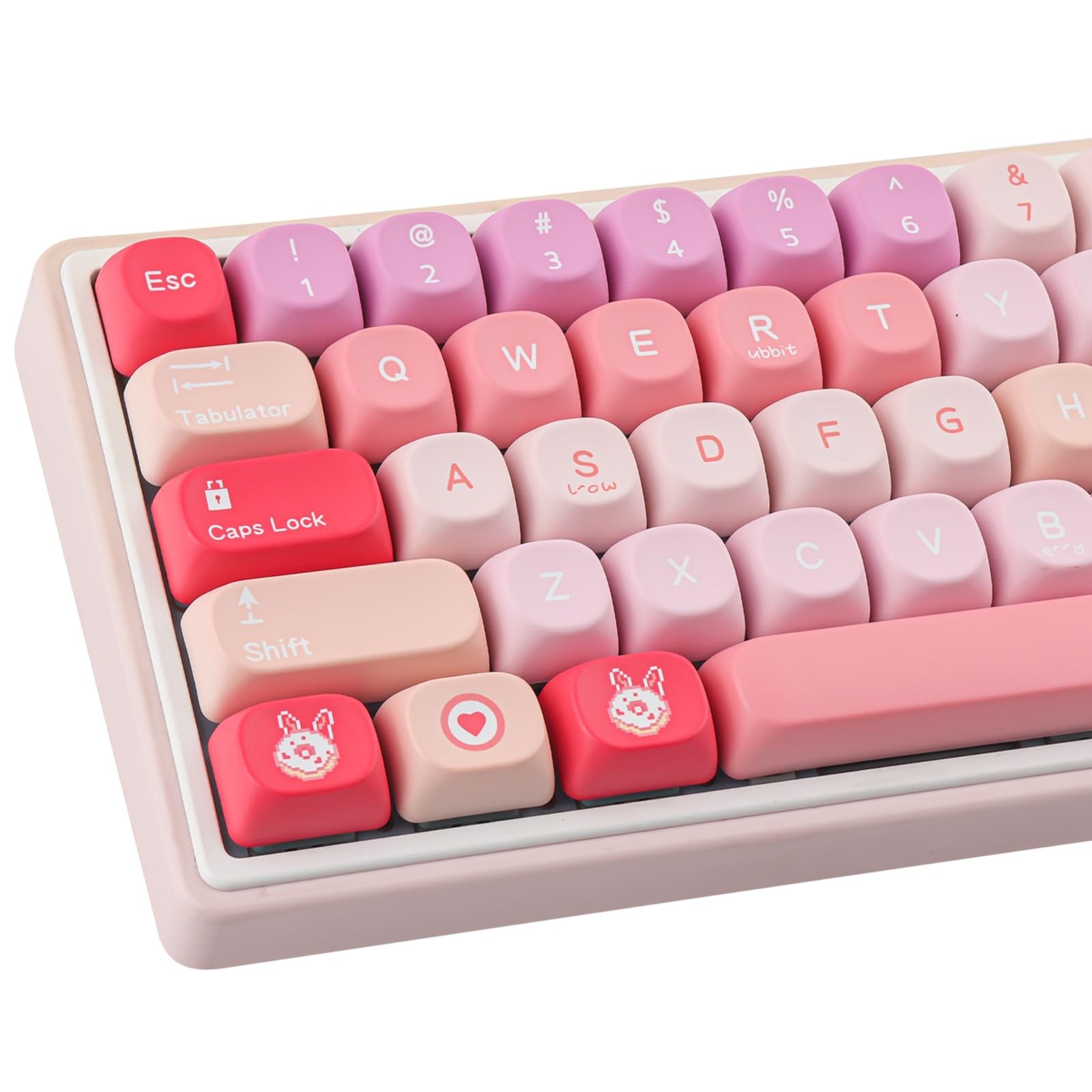 131 PCS PBT Keycaps MOA Profile Creamy Bunny Mechanical Keyboard Custom Set