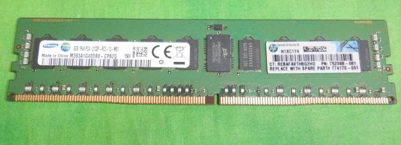 SAMSUNG 8GB 1Rx4 PC4-2133P ECC REG SERVER MEMORY HP 752368-081 M393A1G40DB0 DDR4