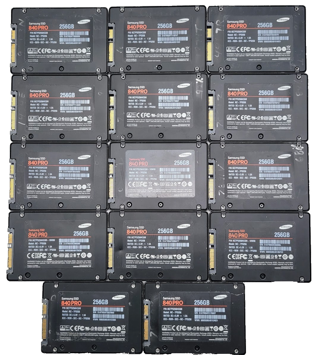 Lot of 14 Samsung 840 Pro SATA 256GB 2.5" SSD MZ-7PD256