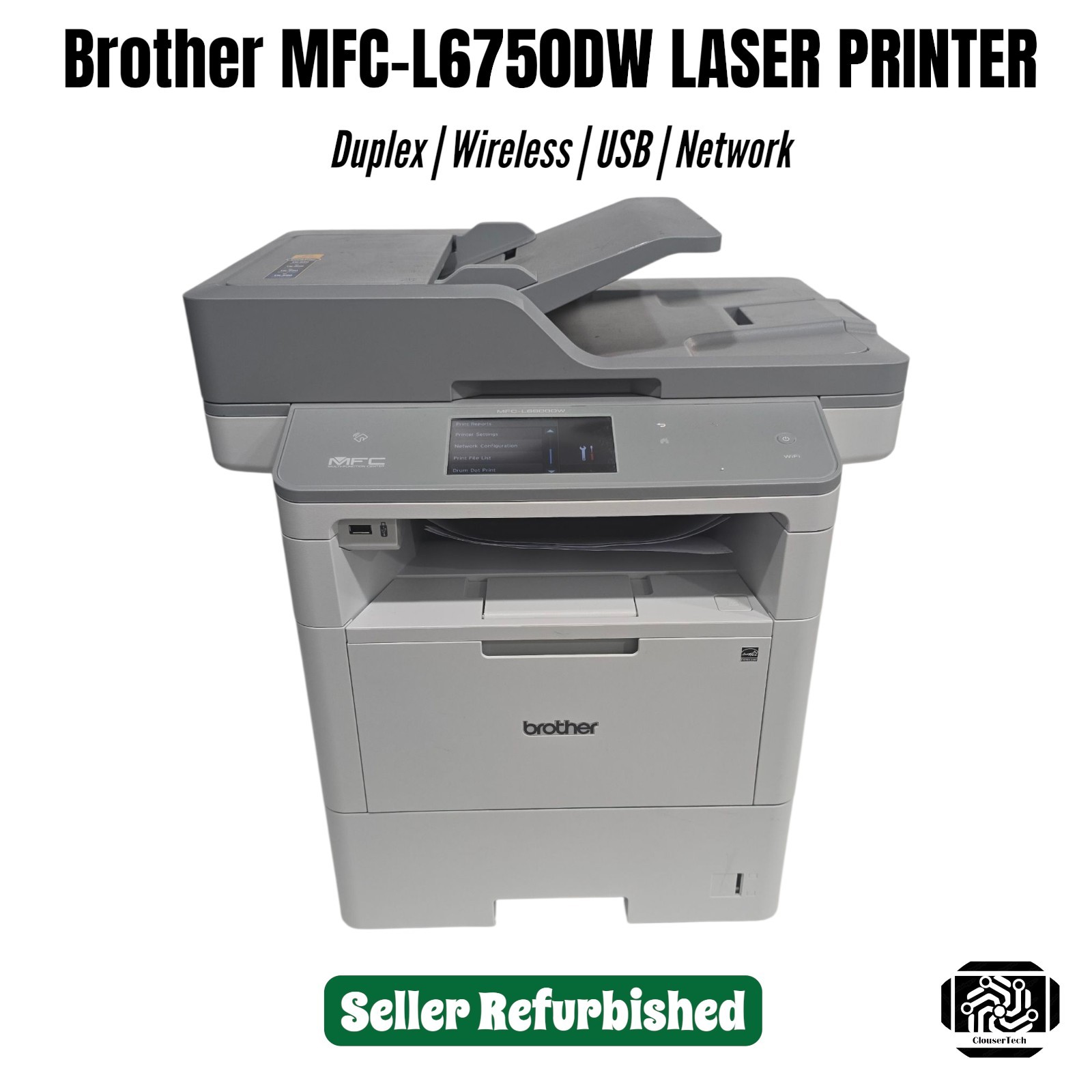 Brother MFC-L6750DW All-in-One Mono Laser Printer | Duplex | Wireless | USB-Net