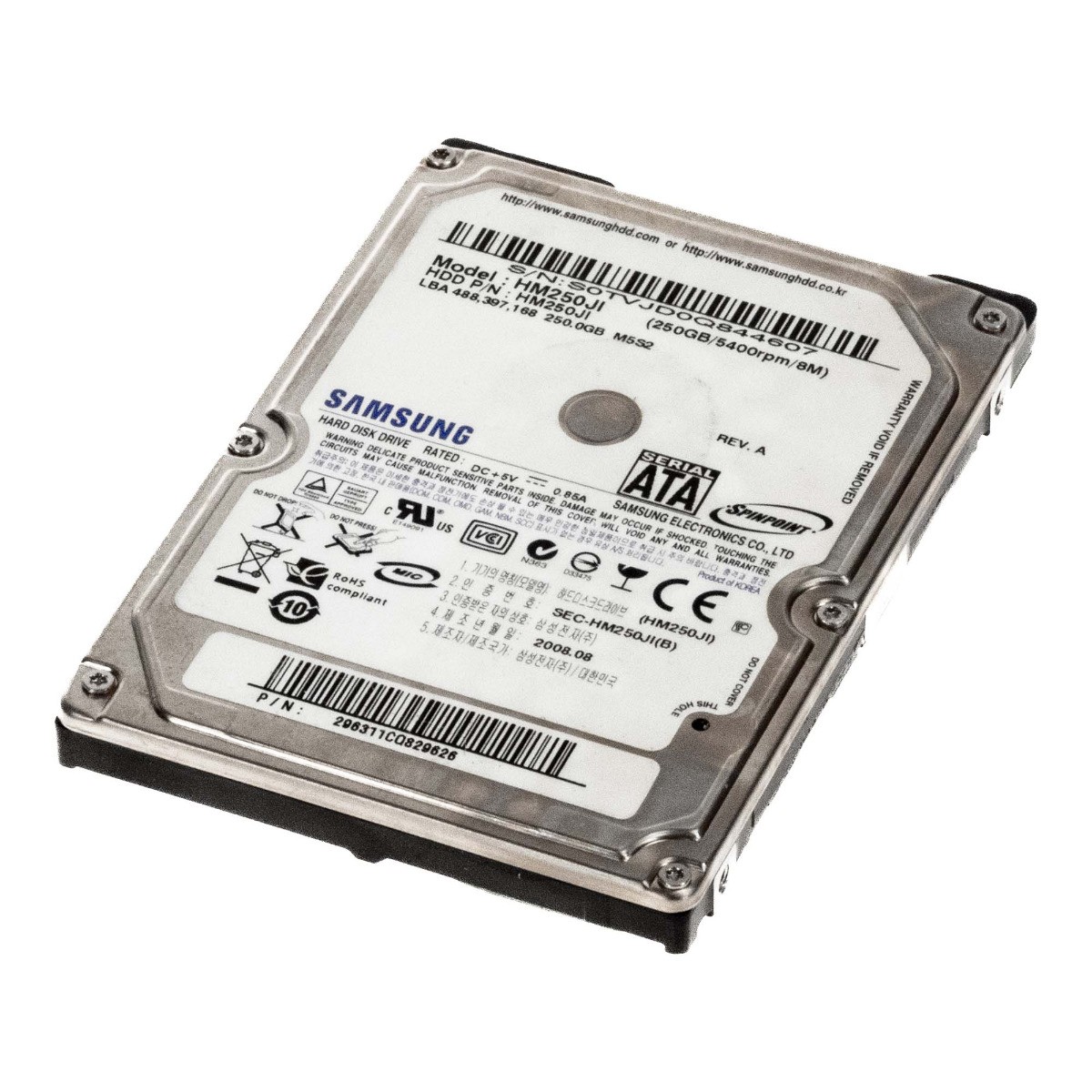 HARD DRIVE SAMSUNG SpinPoint M5S HM250JI 250GB 5.4K 8MB SATA 2.5'' 