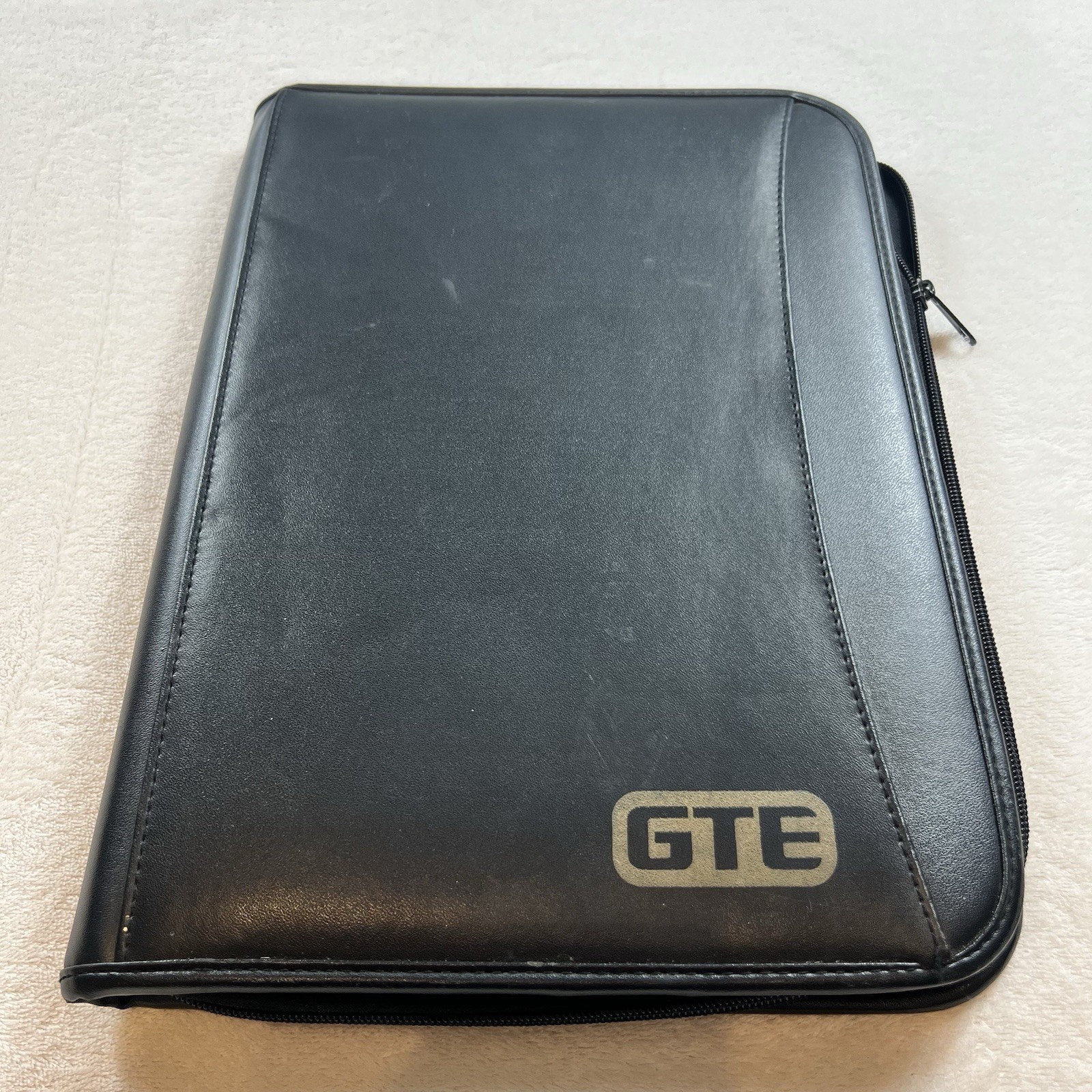 GTE Leather Black Legal Size Portfolio PadFolio Case  VTG  90s Collectors EUC