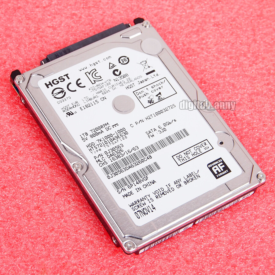 HITACHI 1TB HTS721010A9E630 Hard Disk Drive HDD 2.5" 32MB 7200RPM SATA3 Laptop