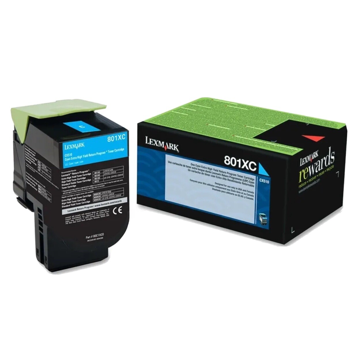 Genuine Lexmark 80C1XC0 Cyan Extra High Yield Return Program Toner