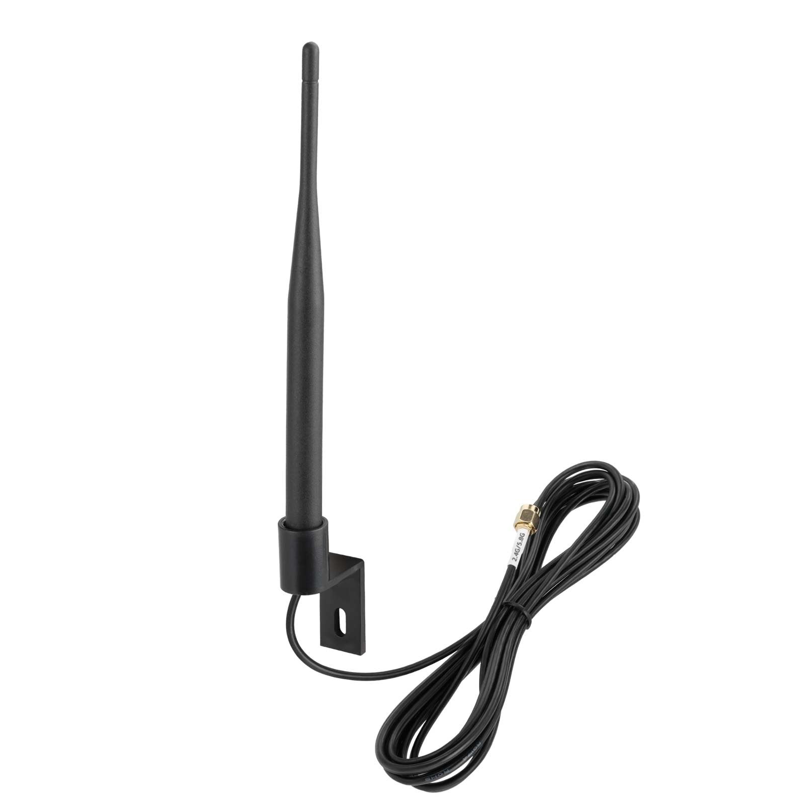 Eightwood Outdoor Dual Band WiFi Antenna, 2.4GHz 5GHz 5dbi RP-SMA Black