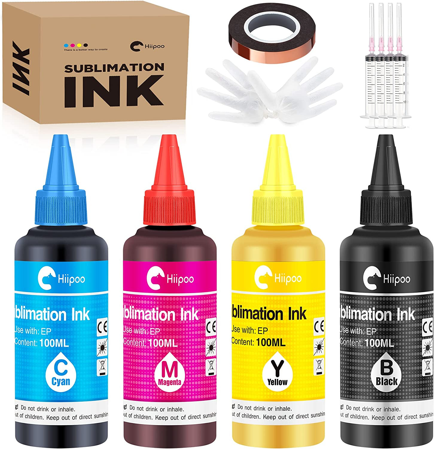 Sublimation Ink Refilled Bottles with Heat Tape Refill for ET2400 XP4105 XP4100