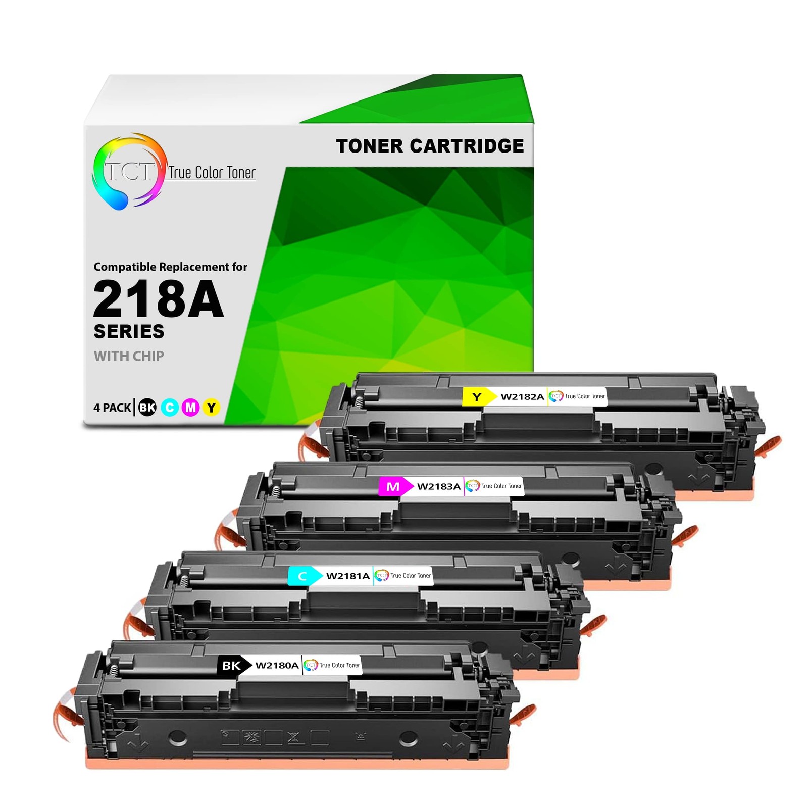 4 Pack TCT Premium 218A BCYM for Compatible HP LaserJet Pro 3201 Toner WITH