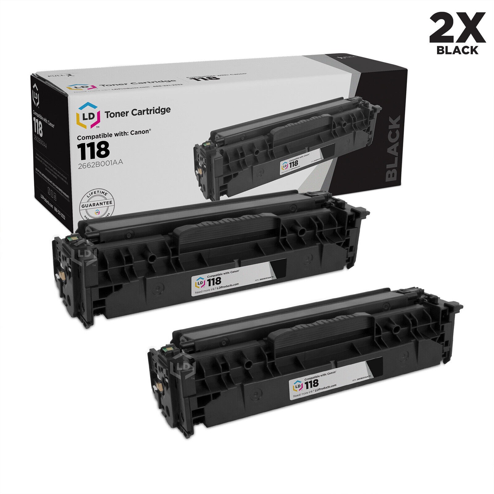 LD Reman Toner Cartridge Replacements for Canon 118 Black 2-Pack