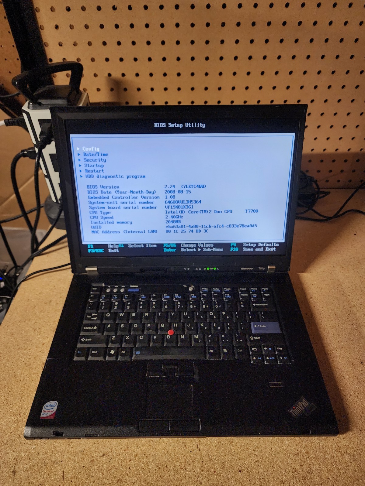 Lenovo ThinkPad T61p Intel C2D T7700 2GB RAM No HDD/OS/Caddy See Desc