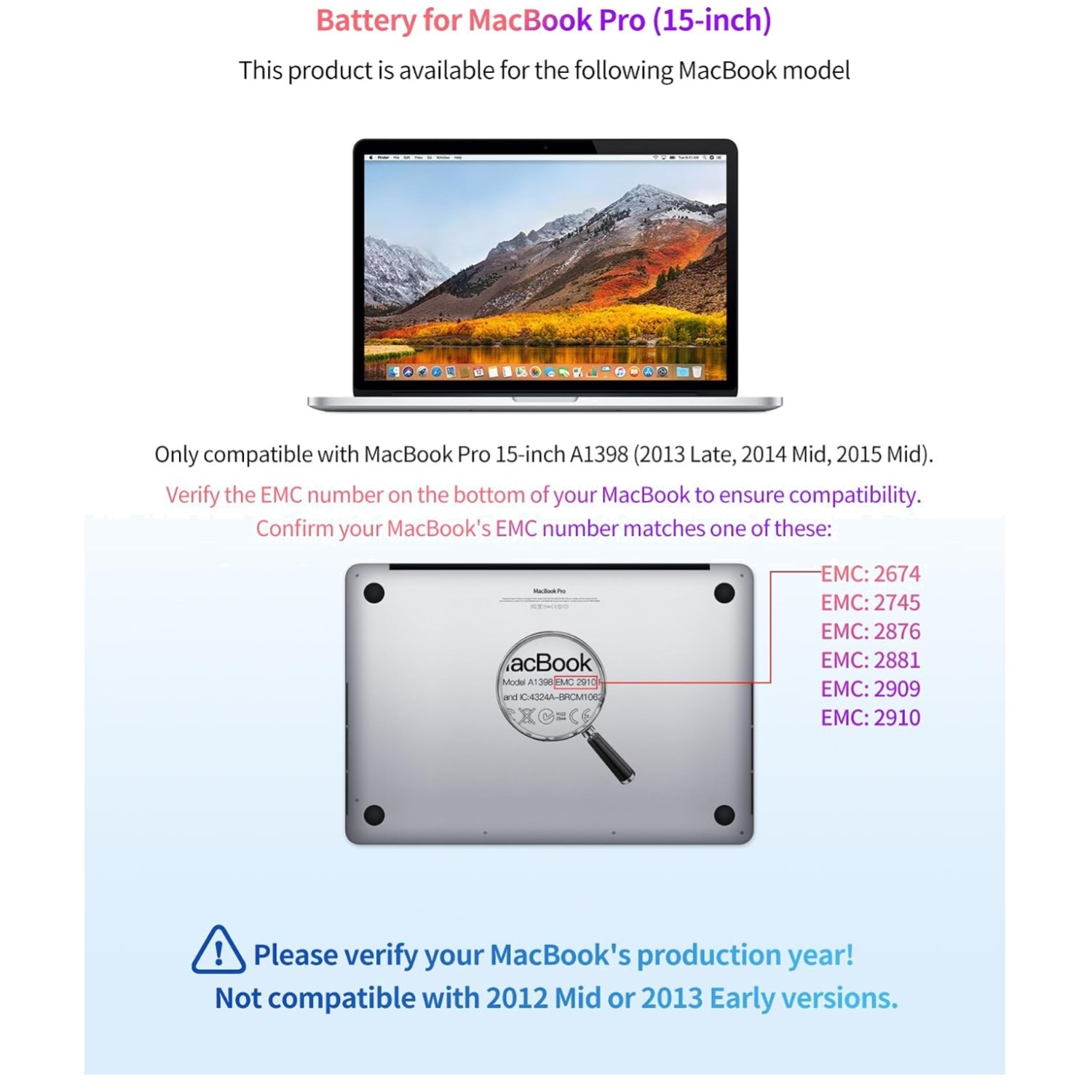 Fast Charging Battery for MacBook Pro EMC 2674-2910
