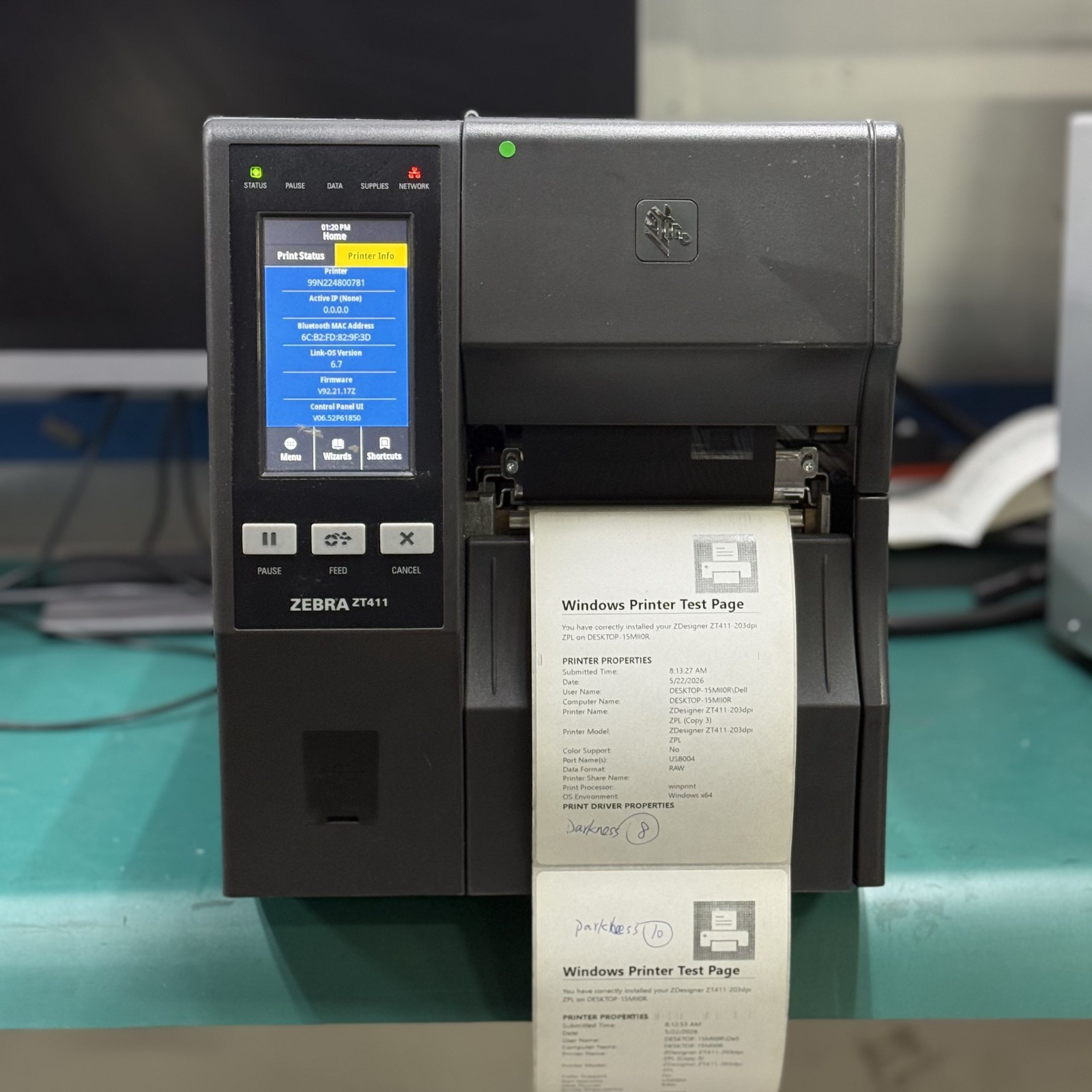 Zebra ZDesigner ZT41142-T010000Z 203dpi Transfer/Direct Thermal  Printer WI-FI