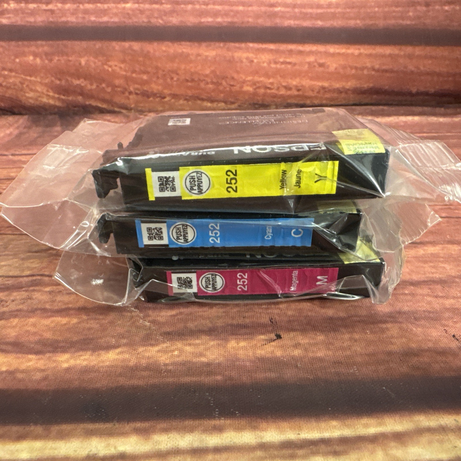 Genuine Epson Set 252 Tri-color Cyan Magenta Yellow Combo Inks OEM - No Box