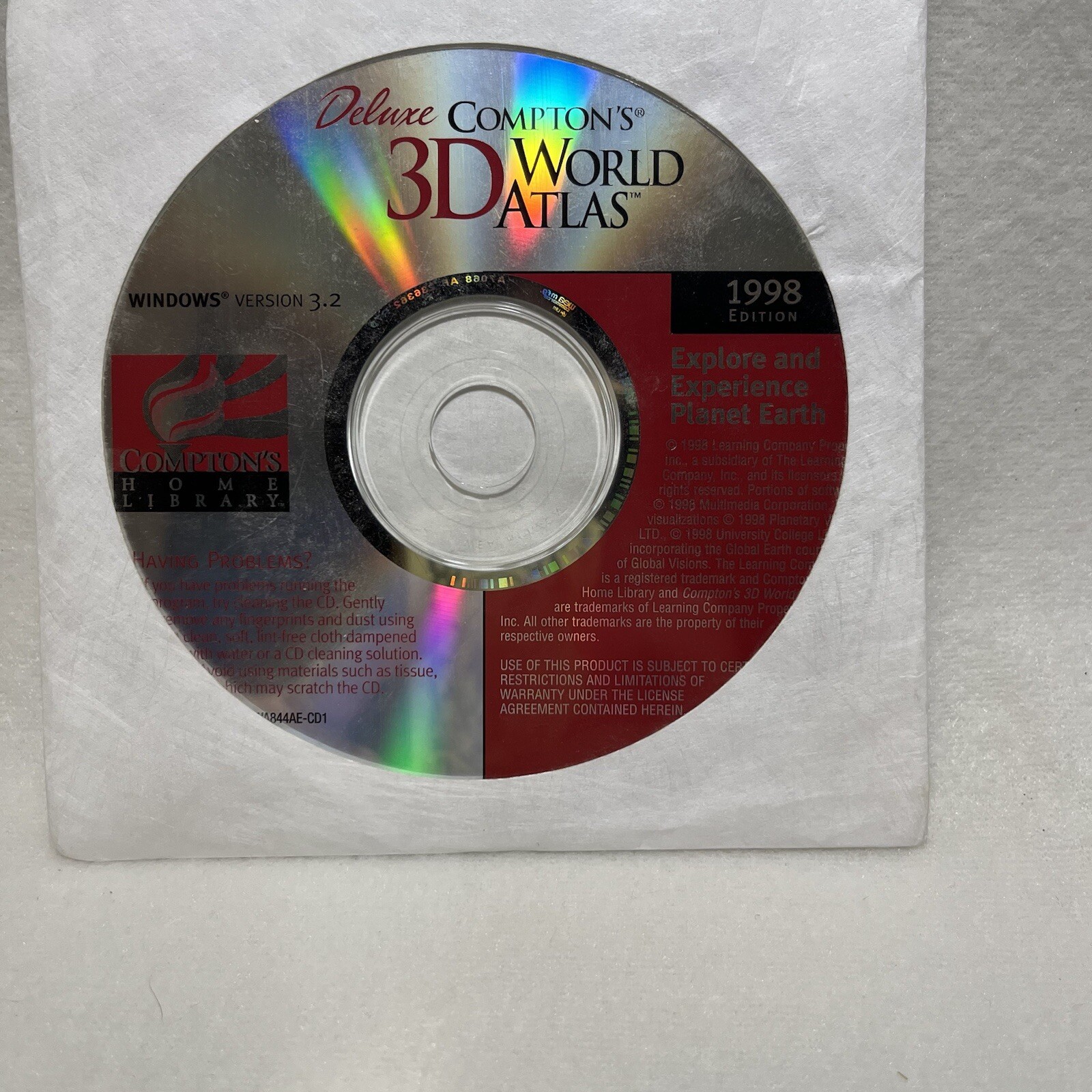 Vintage Deluxe Comptons 3D World Atlas PC CD ROM Software 1998