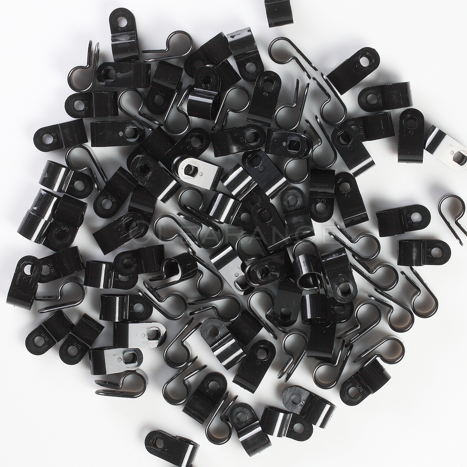 100 PCS 3/8" CABLE CLAMPS BLACK UV RESISTANT HOSE WIRE ELECTRICAL CC375