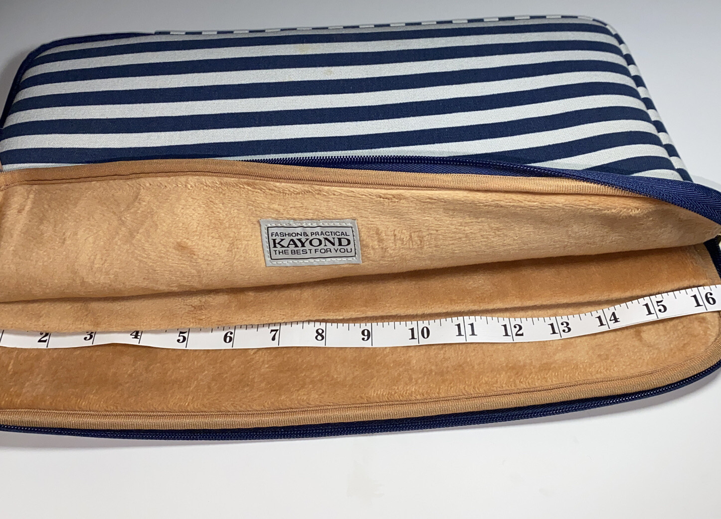 KAYOND Striped Canvas Laptop Sleeve Water-resistant 10-17” Soft Plush Inside