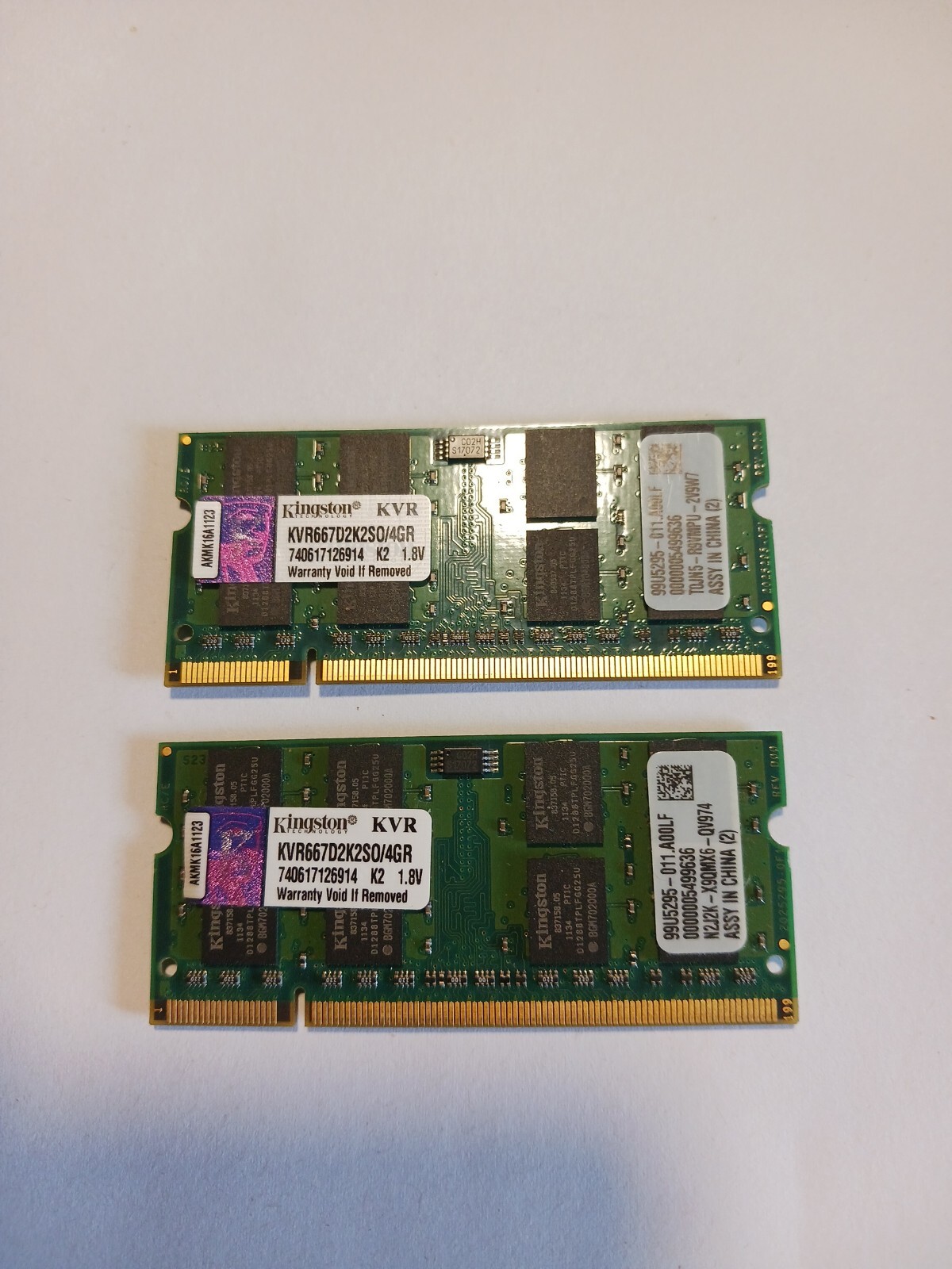 KVR667D2K2S0-4GR GENUINE ORIGINAL KINGSTON LAPTOP MEMORY 2GB 